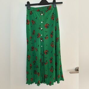 ASOS Green Floral Midi Skirt